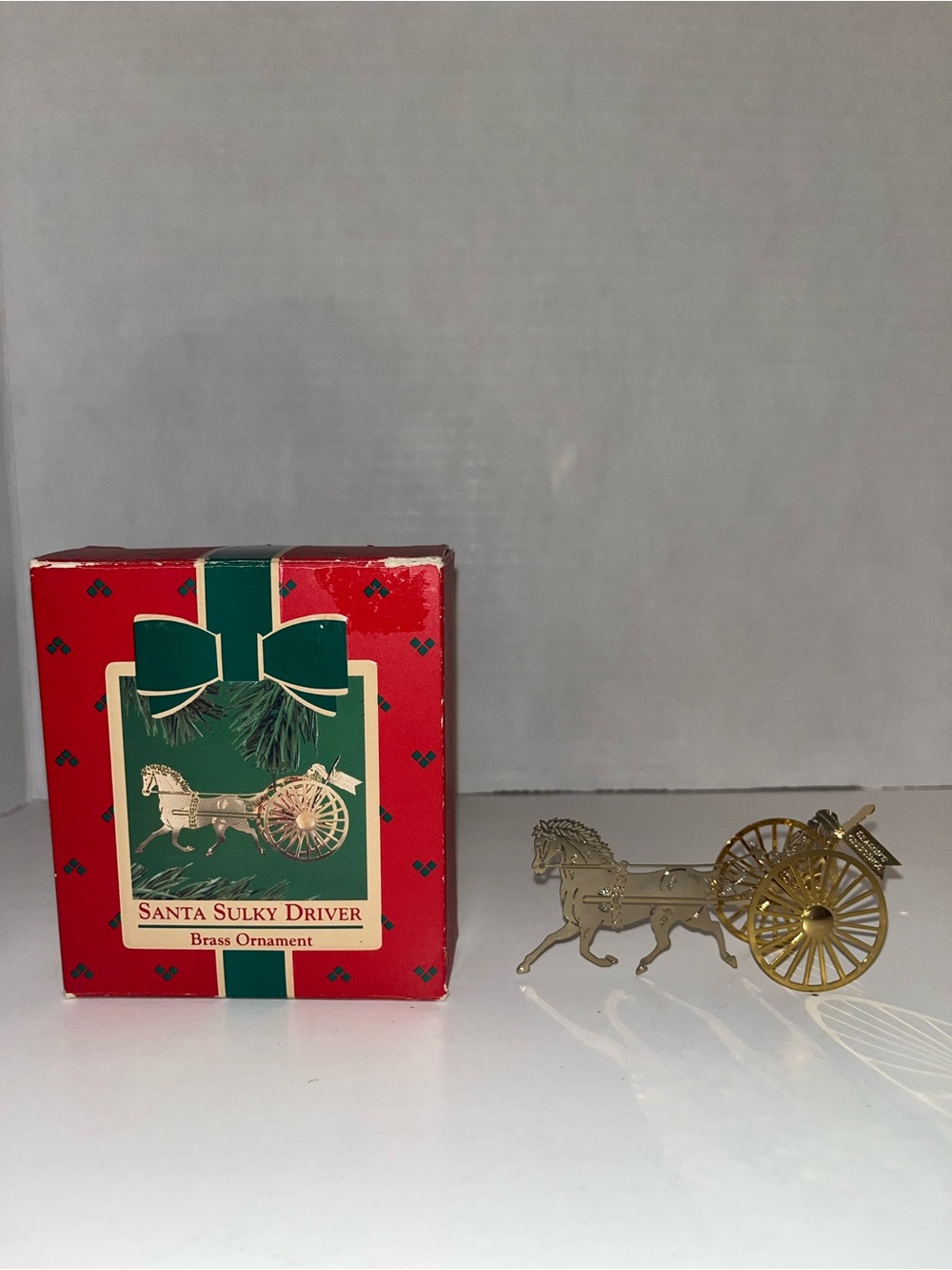 Hallmark Santa Sulky Driver Brass Ornament